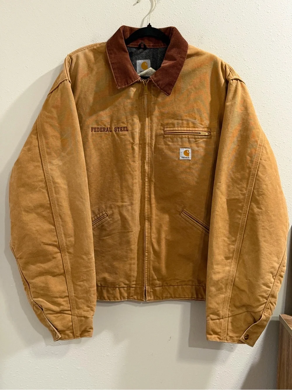 Carhartt Vintage 52 Tall Brown J01 Detroit Jacket USA Union Made Utility *READ